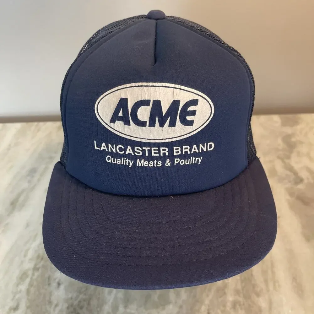Vtg 1980’s Trucker Hat Snapback Cap ACME Food Service Lancaster Brand Rare 9